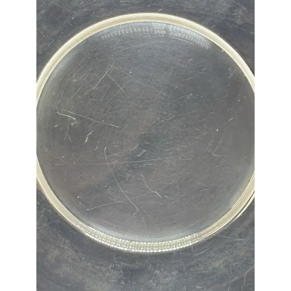 Mid 20th Century 9.5” Round Silver-Plated Serving Tray Platter Rope-Style Border